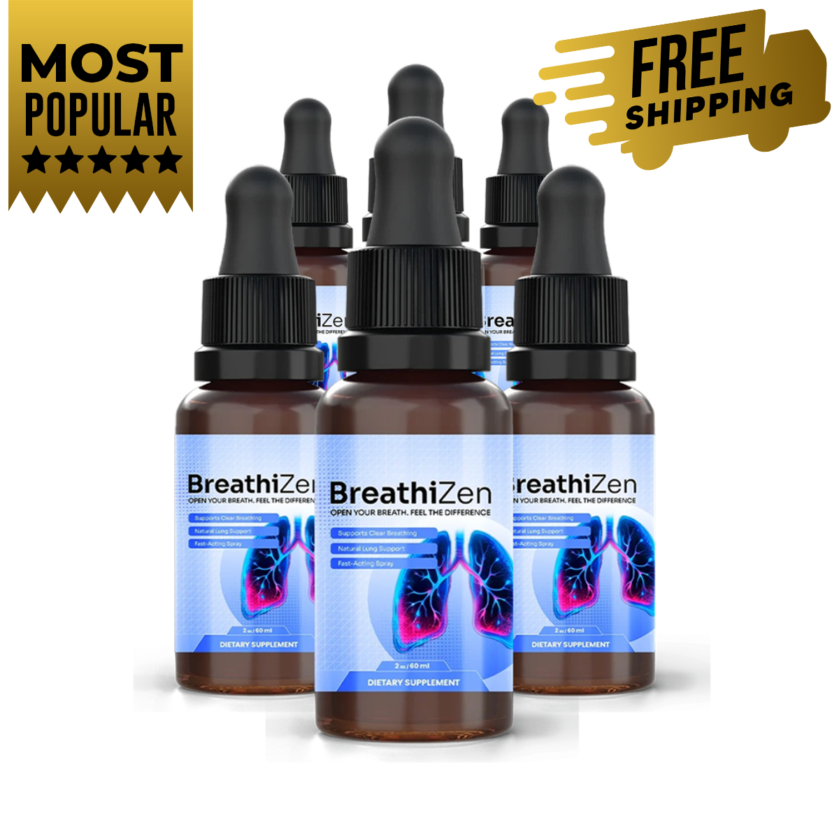BreathiZen six-bottle value package with free shipping promotion